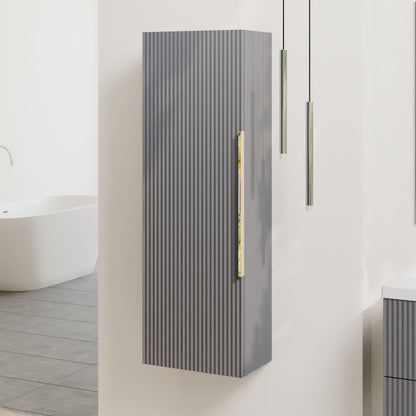 [BFFF262H325] Tixall Fluted Wall Hung Tall Bathroom Storage Unit, 400mm, Multiple Colours and Handle Options - Lifestyle 3