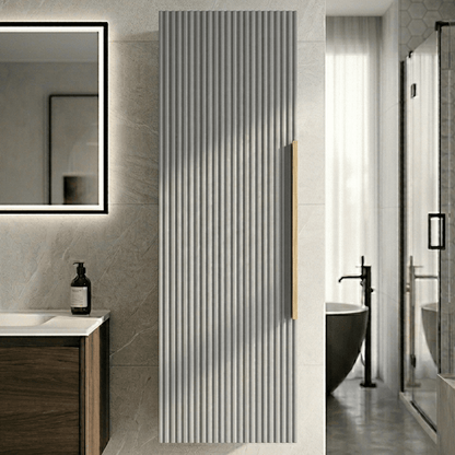 [BFFF262H325] Tixall Fluted Wall Hung Tall Bathroom Storage Unit, 400mm, Multiple Colours and Handle Options - Silo