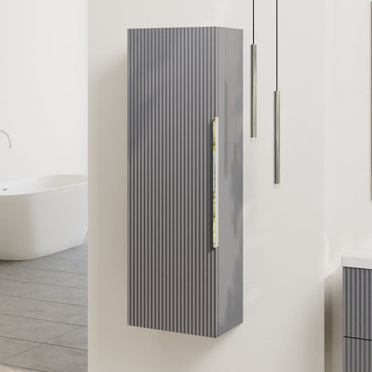 [BFFF262] Tixall Fluted Wall Hung Tall Bathroom Storage Unit, 400mm, Multiple Colours and Handle Options - Lifestyle 3