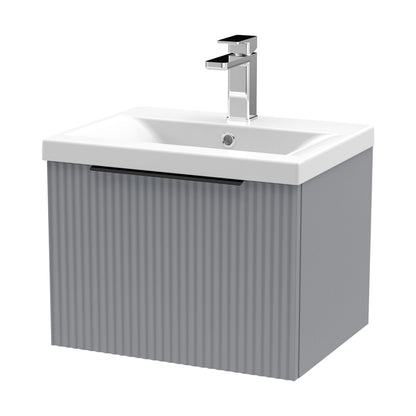 [BFFF291AH225] Tixall Fluted Front Wall Hung Vanity Basin Unit with Choice of Size, Colour and Handle Options - Cutout