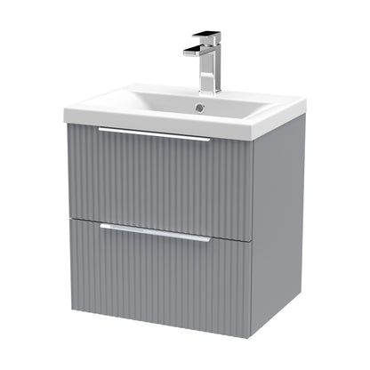 [BFFF292A] Tixall Fluted Front Wall Hung Vanity Basin Unit with Choice of Size, Colour and Handle Options - Cutout