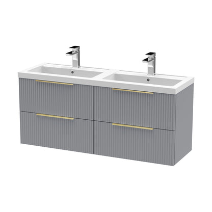 [BFFF293CH325] Tixall Fluted Front Wall Hung Vanity Basin Unit with Choice of Size, Colour and Handle Options - Cutout