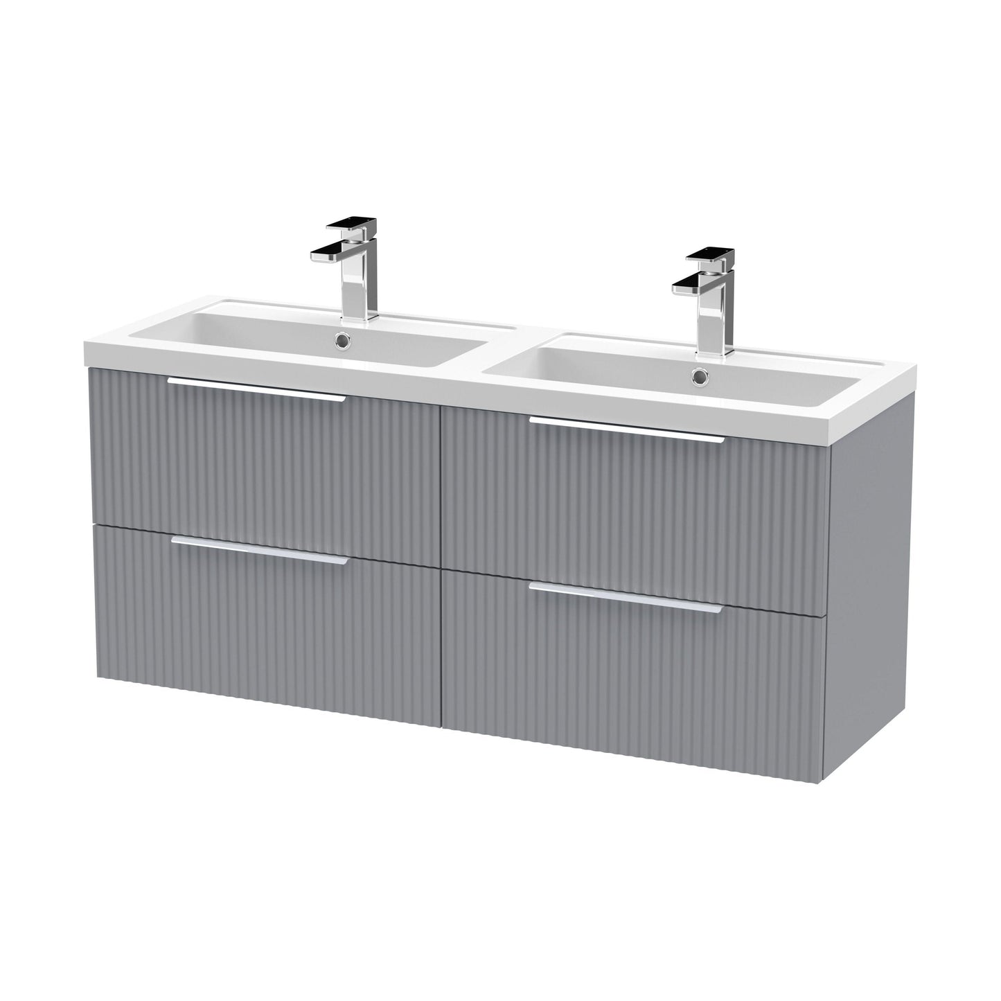 [BFFF293C] Tixall Fluted Front Wall Hung Vanity Basin Unit with Choice of Size, Colour and Handle Options - Cutout