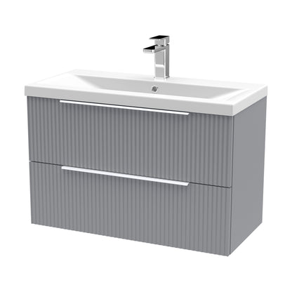 [BFFF295A] Tixall Fluted Front Wall Hung Vanity Basin Unit with Choice of Size, Colour and Handle Options - Cutout