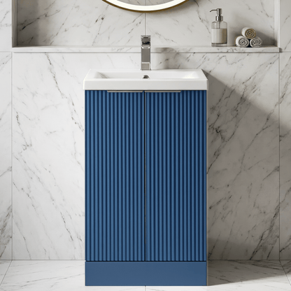 [BFFF323A] Tixall Fluted Front Floor Standing Vanity Basin Unit with Choice of Size, Colour and Handle Options - Silo