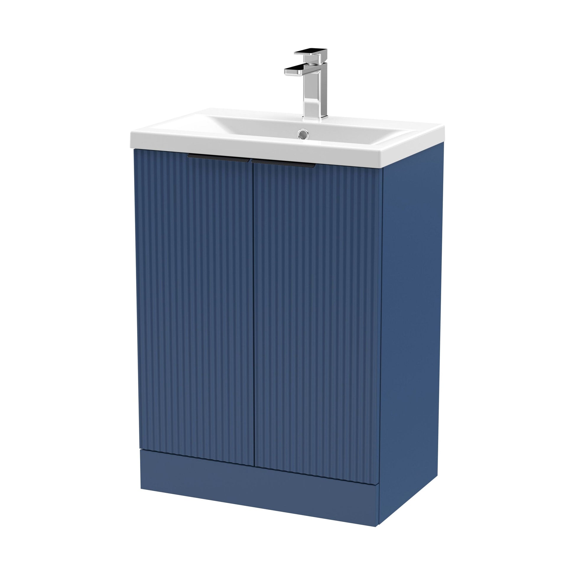 [BFFF325AH224] Tixall Fluted Front Floor Standing Vanity Basin Unit with Choice of Size, Colour and Handle Options - Cutout