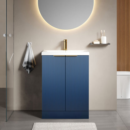 [BFFF325AH324] Tixall Fluted Front Floor Standing Vanity Basin Unit with Choice of Size, Colour and Handle Options - Lifestyle 1