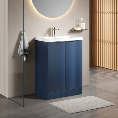 [BFFF325A] Tixall Fluted Front Floor Standing Vanity Basin Unit with Choice of Size, Colour and Handle Options - Lifestyle 3