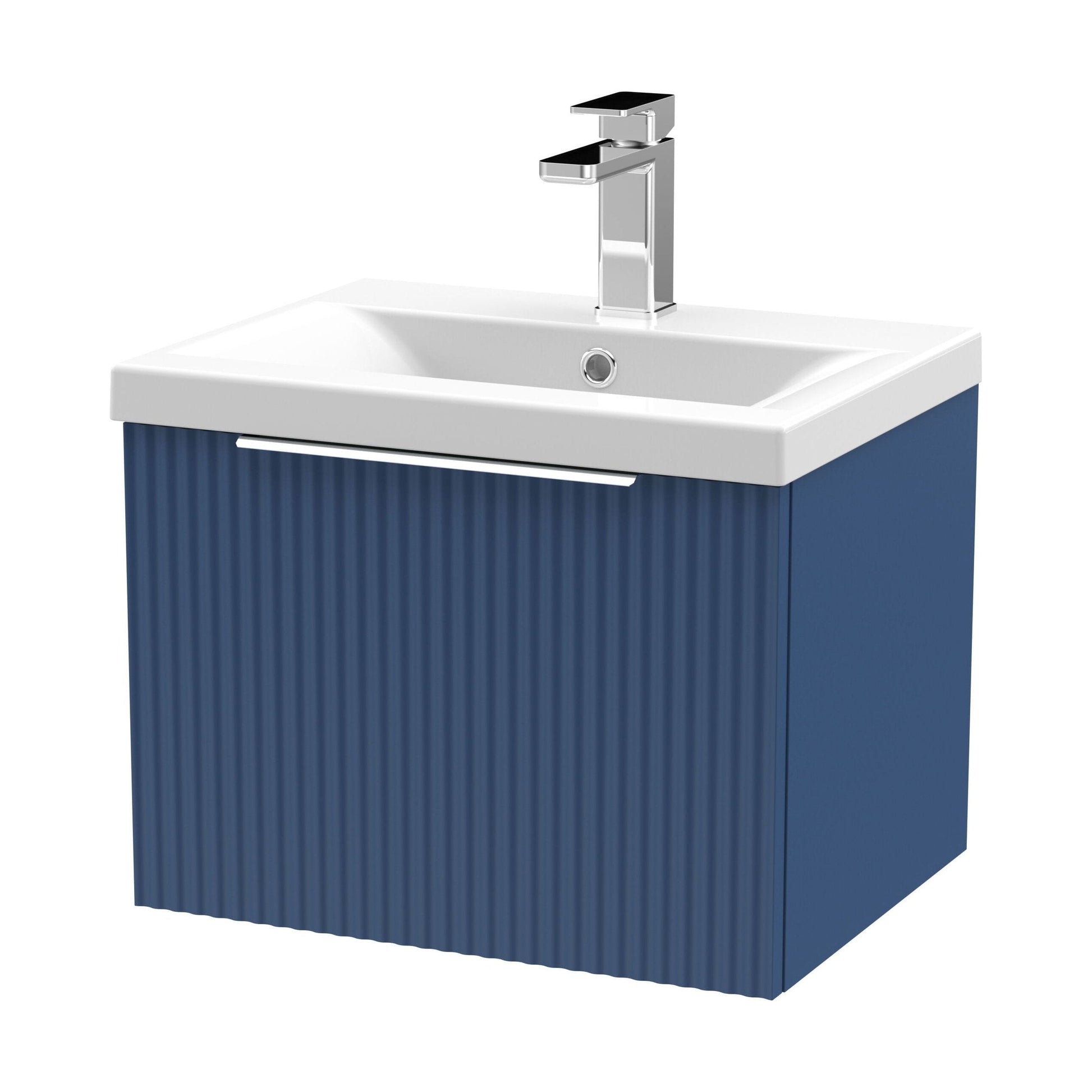 [BFFF391A] Tixall Fluted Front Wall Hung Vanity Basin Unit with Choice of Size, Colour and Handle Options - Cutout