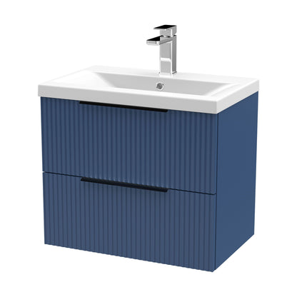 [BFFF393AH225] Tixall Fluted Front Wall Hung Vanity Basin Unit with Choice of Size, Colour and Handle Options - Cutout