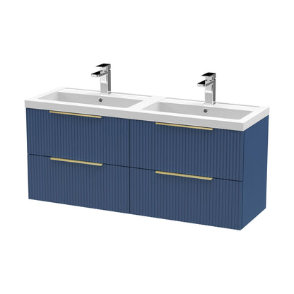 [BFFF393CH325] Tixall Fluted Front Wall Hung Vanity Basin Unit with Choice of Size, Colour and Handle Options - Cutout