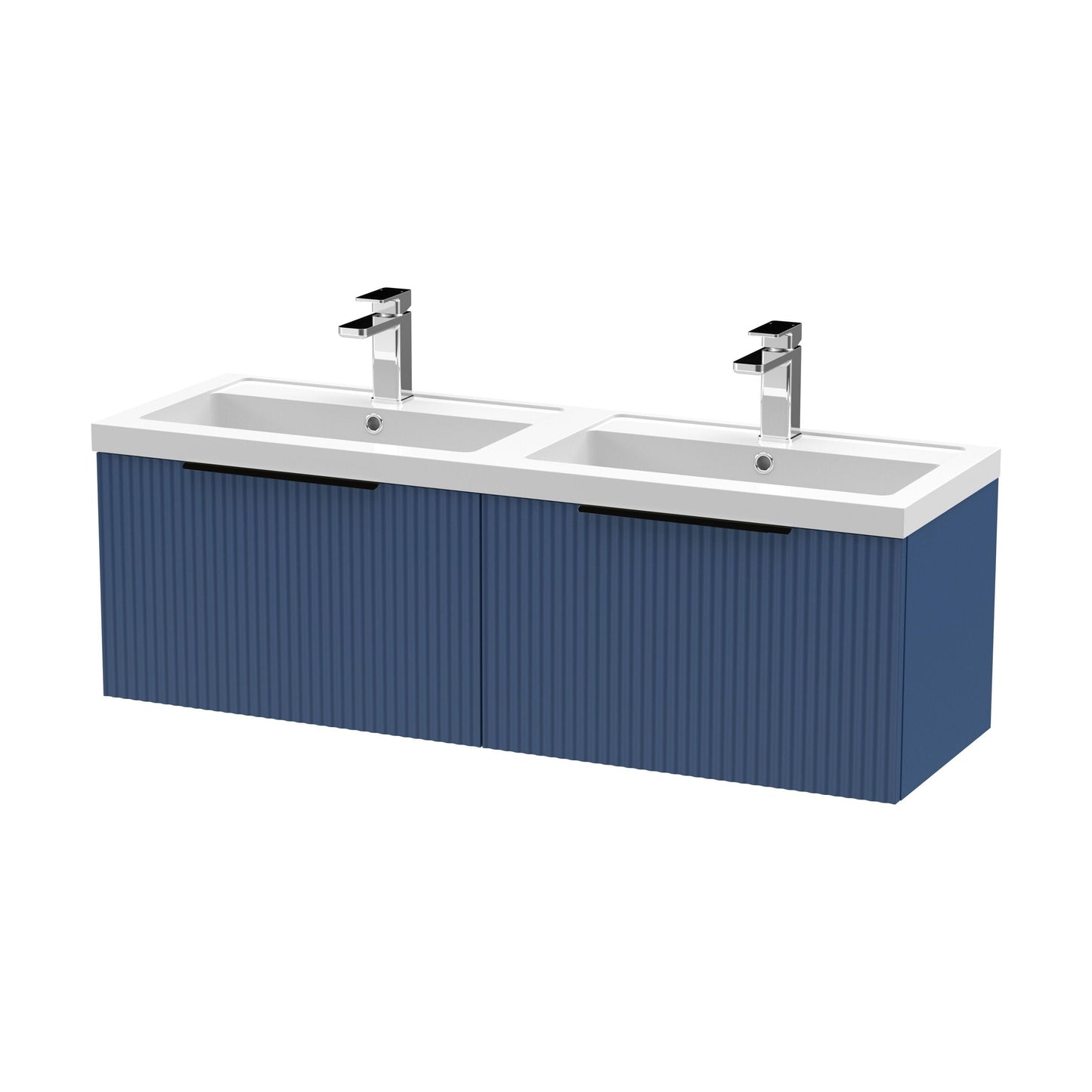 [BFFF394CH225] Tixall Fluted Front Wall Hung Vanity Basin Unit with Choice of Size, Colour and Handle Options - Cutout