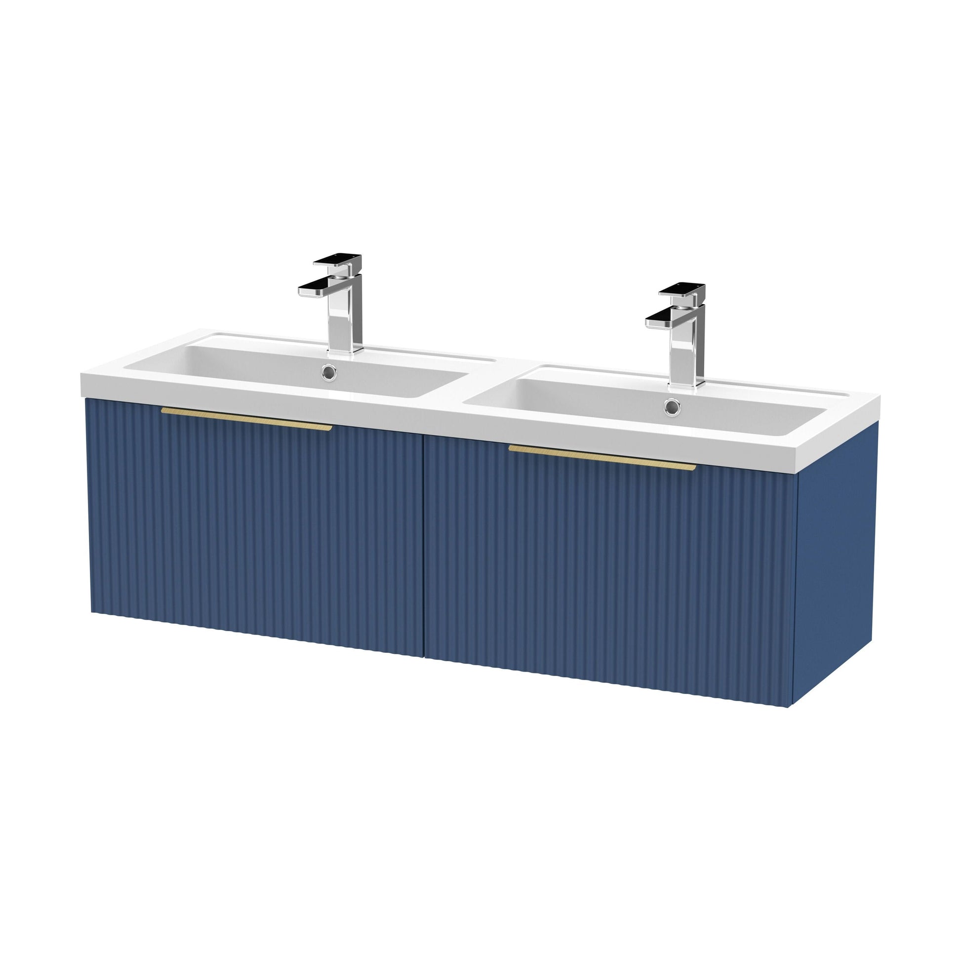 [BFFF394CH325] Tixall Fluted Front Wall Hung Vanity Basin Unit with Choice of Size, Colour and Handle Options - Cutout