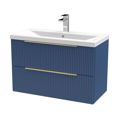 [BFFF395AH326] Tixall Fluted Front Wall Hung Vanity Basin Unit with Choice of Size, Colour and Handle Options - Cutout