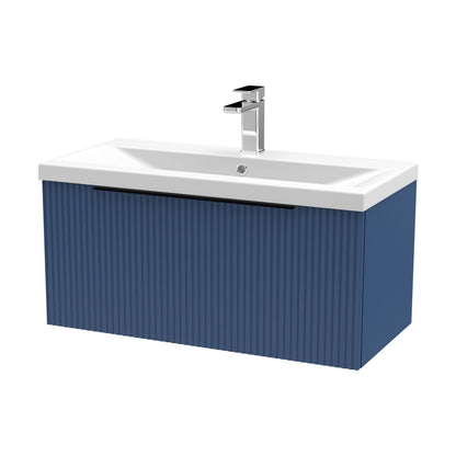 [BFFF396AH226] Tixall Fluted Front Wall Hung Vanity Basin Unit with Choice of Size, Colour and Handle Options - Cutout