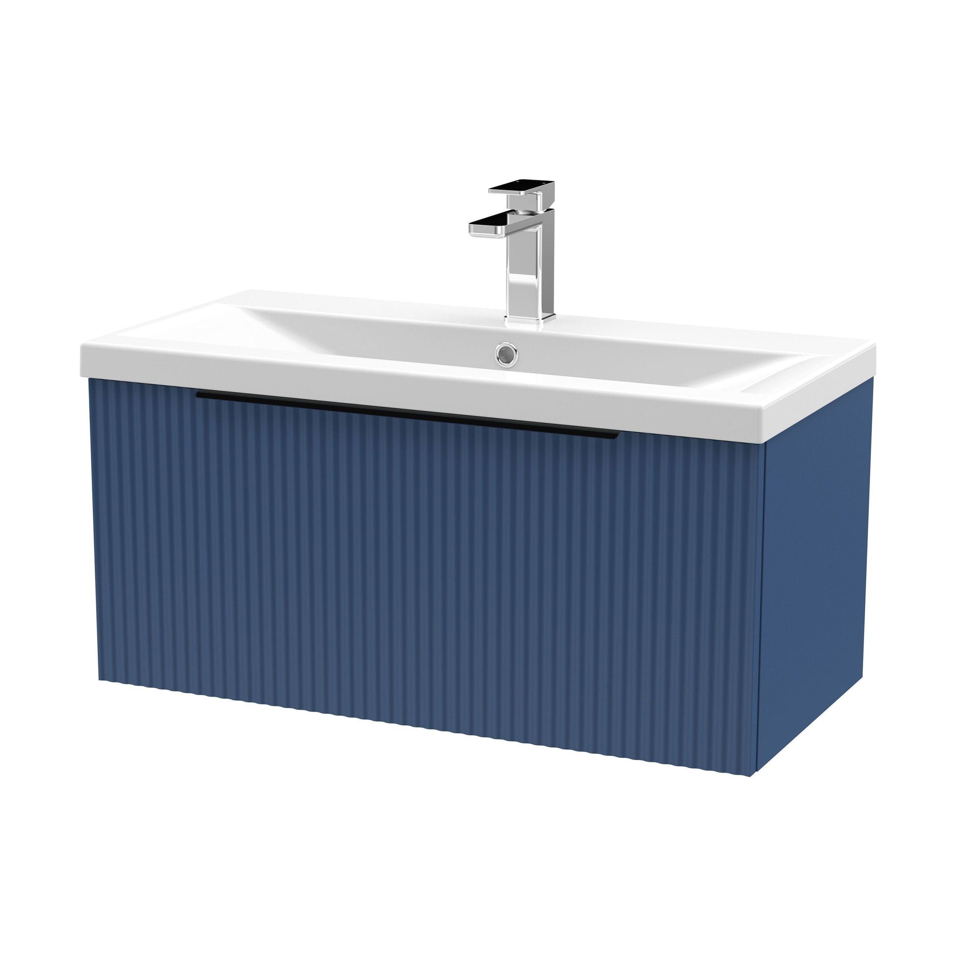 [BFFF396AH226] Tixall Fluted Front Wall Hung Vanity Basin Unit with Choice of Size, Colour and Handle Options - Cutout