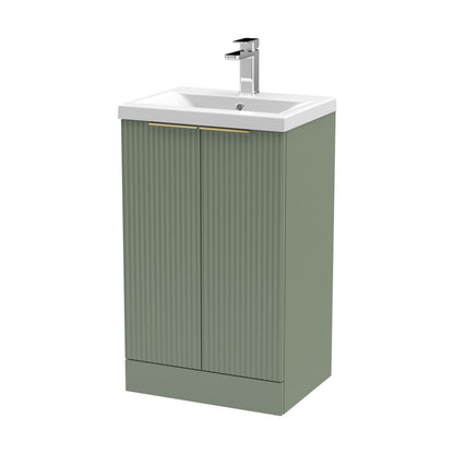 [BFFF823AH324] Tixall Fluted Front Floor Standing Vanity Basin Unit with Choice of Size, Colour and Handle Options - Cutout