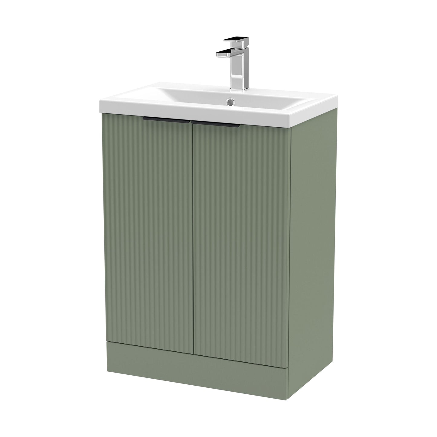 [BFFF825AH224] Tixall Fluted Front Floor Standing Vanity Basin Unit with Choice of Size, Colour and Handle Options - Cutout