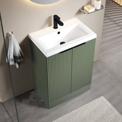 [BFFF825AH224] Tixall Fluted Front Floor Standing Vanity Basin Unit with Choice of Size, Colour and Handle Options - Lifestyle 2