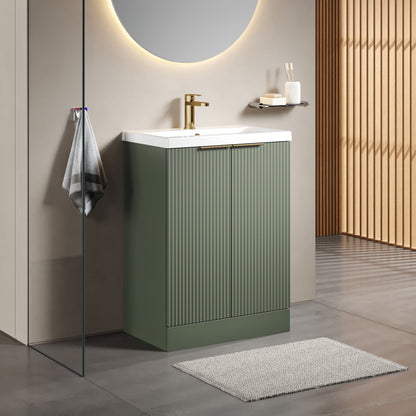 [BFFF825AH324] Tixall Fluted Front Floor Standing Vanity Basin Unit with Choice of Size, Colour and Handle Options - Lifestyle 3