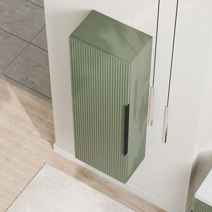 [BFFF862H225] Tixall Fluted Wall Hung Tall Bathroom Storage Unit, 400mm, Multiple Colours and Handle Options - Lifestyle 2