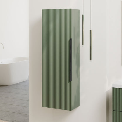 [BFFF862H225] Tixall Fluted Wall Hung Tall Bathroom Storage Unit, 400mm, Multiple Colours and Handle Options - Lifestyle 3