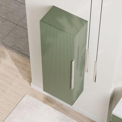 [BFFF862] Tixall Fluted Wall Hung Tall Bathroom Storage Unit, 400mm, Multiple Colours and Handle Options - Lifestyle 2