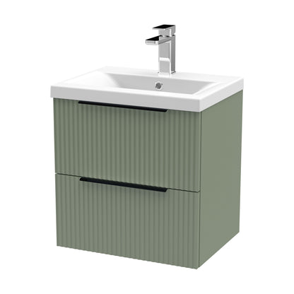 [BFFF892AH225] Tixall Fluted Front Wall Hung Vanity Basin Unit with Choice of Size, Colour and Handle Options - Cutout