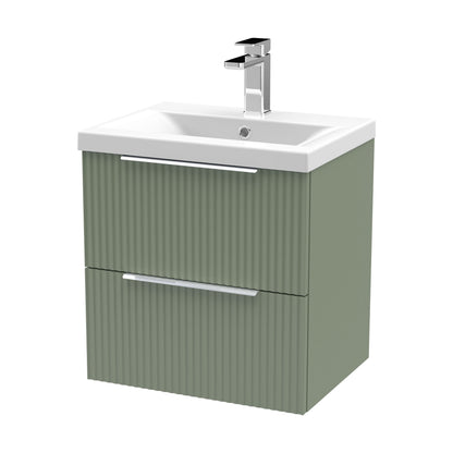 [BFFF892A] Tixall Fluted Front Wall Hung Vanity Basin Unit with Choice of Size, Colour and Handle Options - Cutout