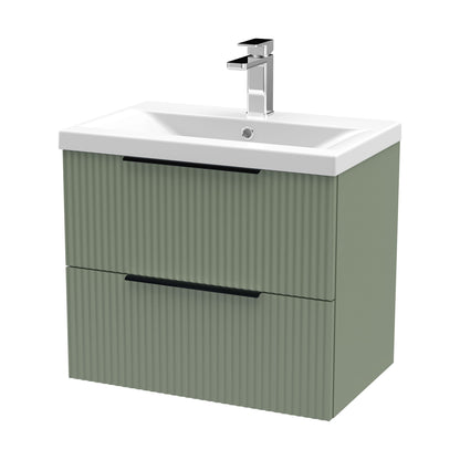 [BFFF893AH225] Tixall Fluted Front Wall Hung Vanity Basin Unit with Choice of Size, Colour and Handle Options - Cutout