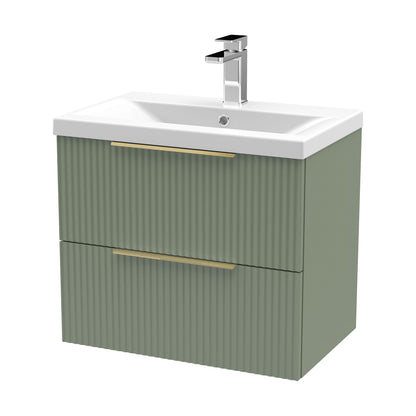[BFFF893AH325] Tixall Fluted Front Wall Hung Vanity Basin Unit with Choice of Size, Colour and Handle Options - Cutout