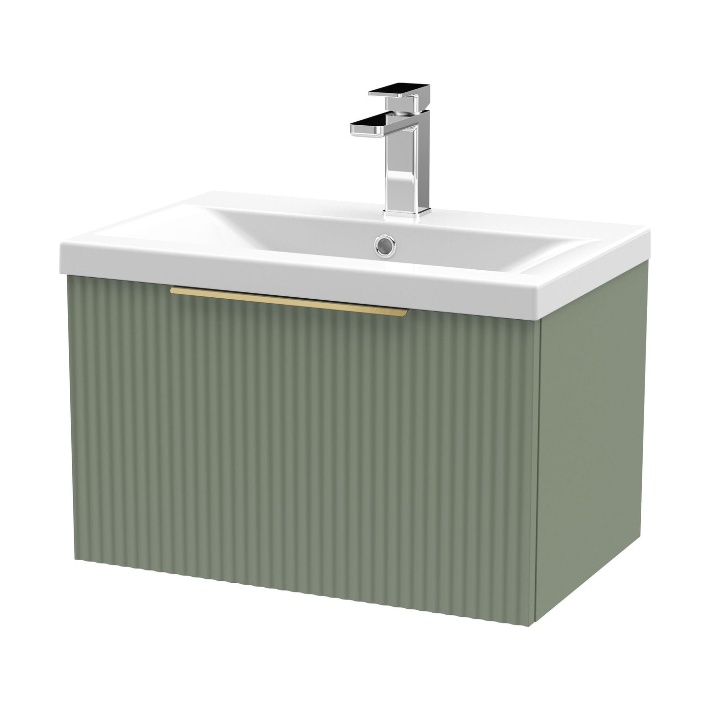 [BFFF894AH325] Tixall Fluted Front Wall Hung Vanity Basin Unit with Choice of Size, Colour and Handle Options - Cutout