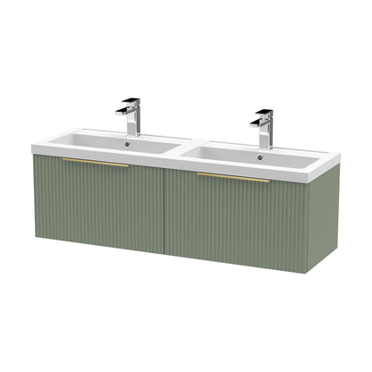 [BFFF894CH325] Tixall Fluted Front Wall Hung Vanity Basin Unit with Choice of Size, Colour and Handle Options - Cutout