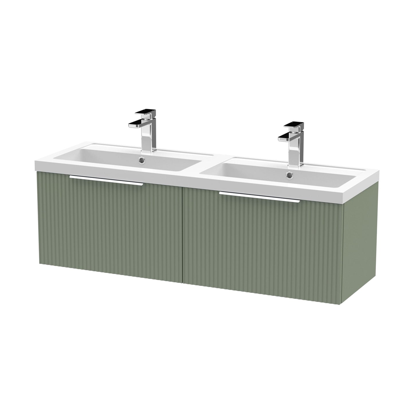 [BFFF894C] Tixall Fluted Front Wall Hung Vanity Basin Unit with Choice of Size, Colour and Handle Options - Cutout