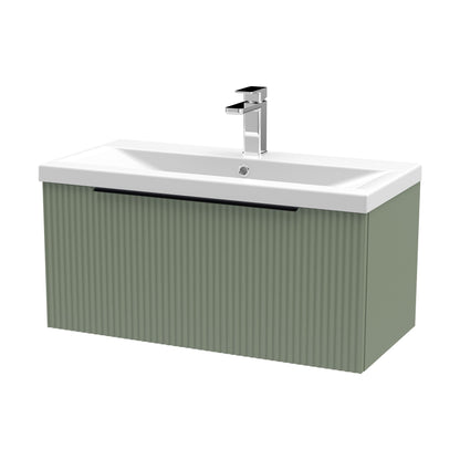 [BFFF896AH226] Tixall Fluted Front Wall Hung Vanity Basin Unit with Choice of Size, Colour and Handle Options - Cutout