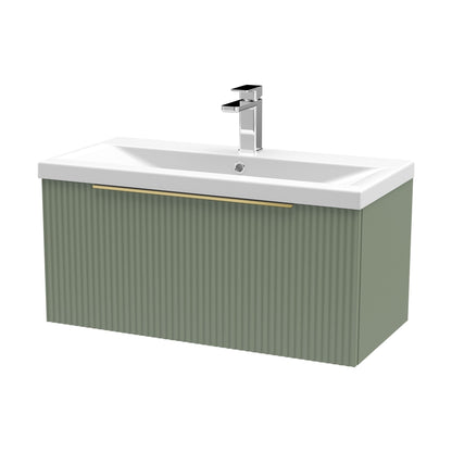 [BFFF896AH326] Tixall Fluted Front Wall Hung Vanity Basin Unit with Choice of Size, Colour and Handle Options - Cutout