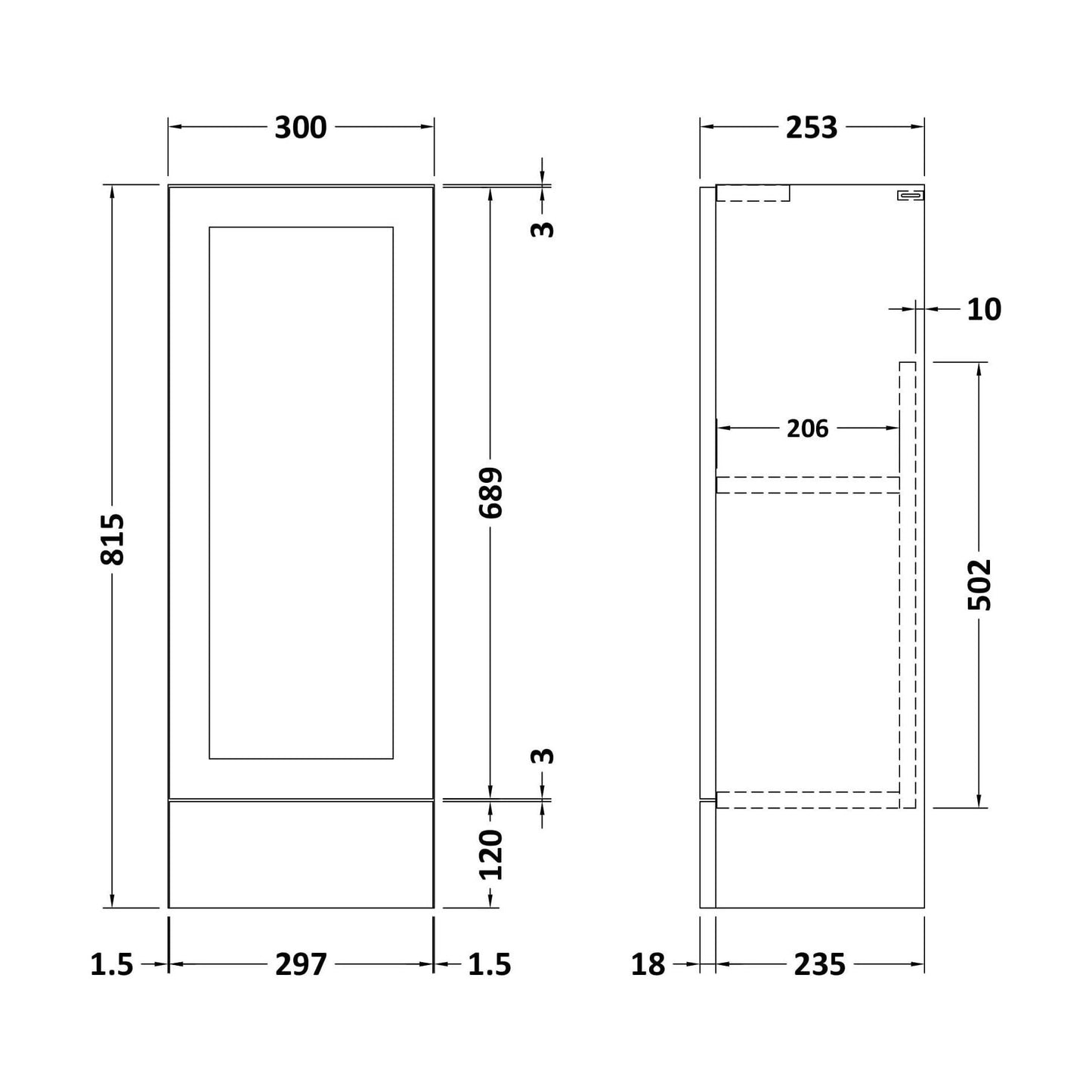 [BFFFH181] 300 Base Unit (235) Shaker - Technical Drawing