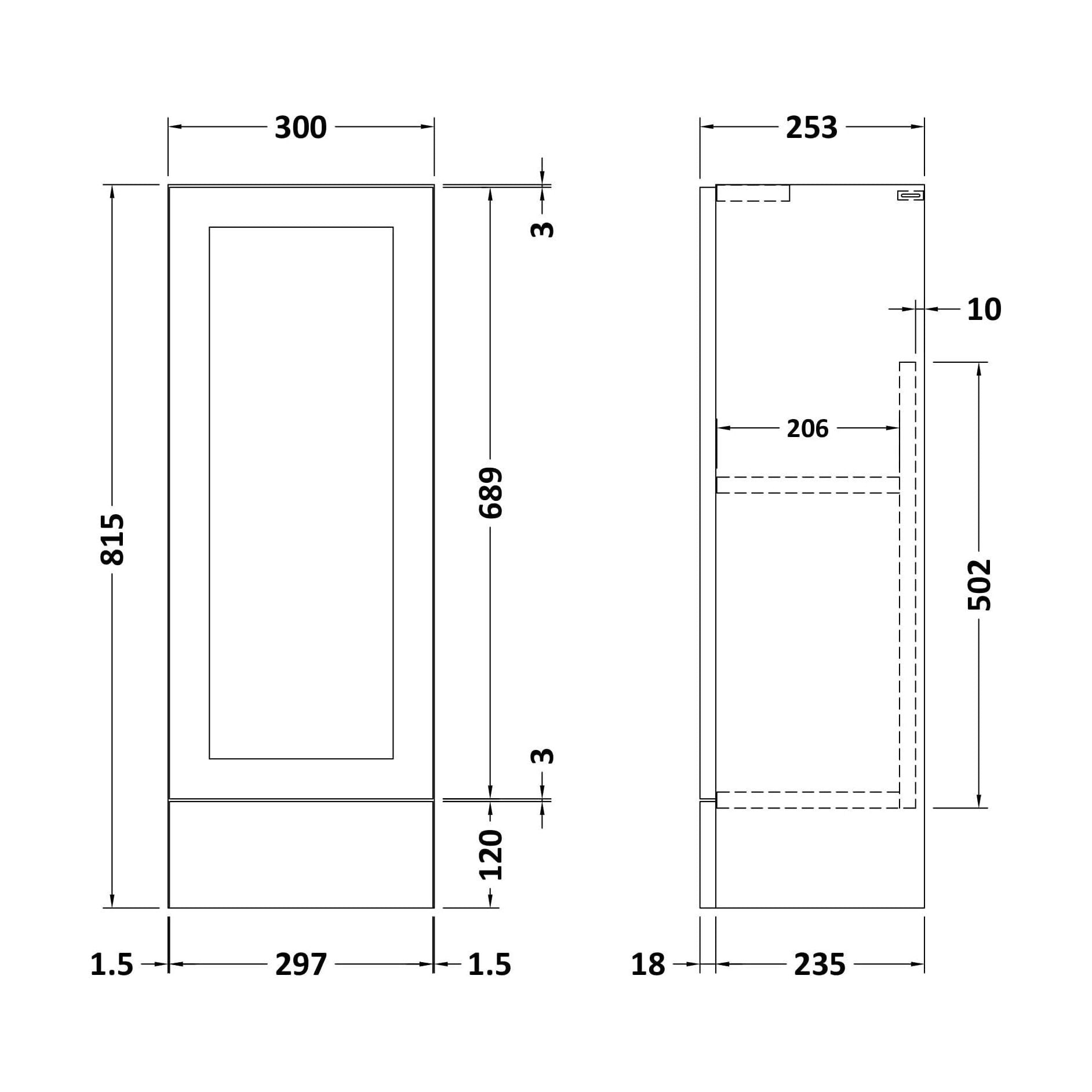 [BFFFH1881] 300 Base Unit (235) Shaker - Technical Drawing