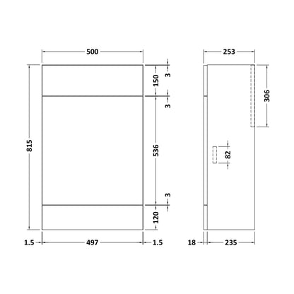 [BFFFL1445] 500 Wc Unit (235) Slab - Technical Drawing