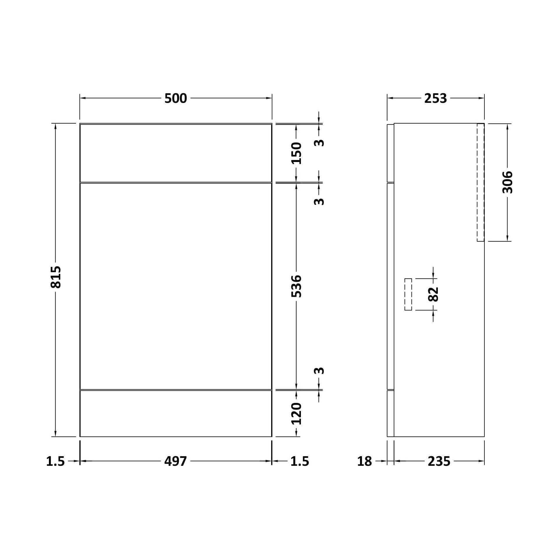 [BFFFL3145] 500 Wc Unit (235) Slab - Technical Drawing