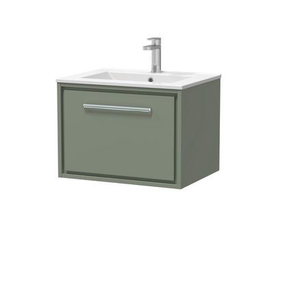 [BFFL3122C] Longnor Modern Bathroom Wall Hung Single Drawer Vanity Unit & Basin, Choice of Size and Colour - Cutout
