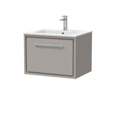 [BFFL3222C] Longnor Modern Bathroom Wall Hung Single Drawer Vanity Unit & Basin, Choice of Size and Colour - Cutout