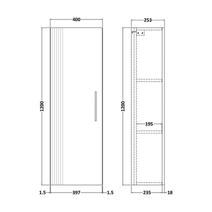 [BFFL362] 400 Tall Unit - Technical Drawing