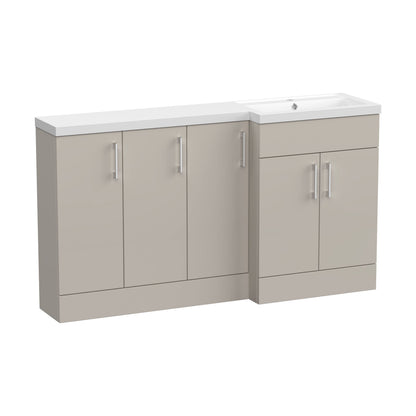 [BFFLR3212R] Wichnor Contemporary Floor Standing 5 Door Vanity Basin Combination Unit with Polymarble Basin, 1500mm, Right Hand, Pebble Grey - Cutout