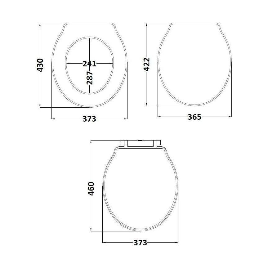 [BFHA498] Harrington Round Toilet  Seat TSAND - Technical Drawing