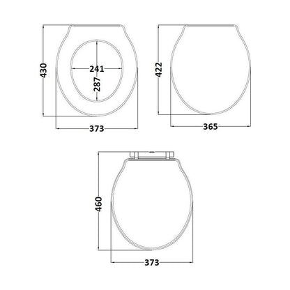 [BFHA498] Harrington Round Toilet  Seat TSAND - Technical Drawing