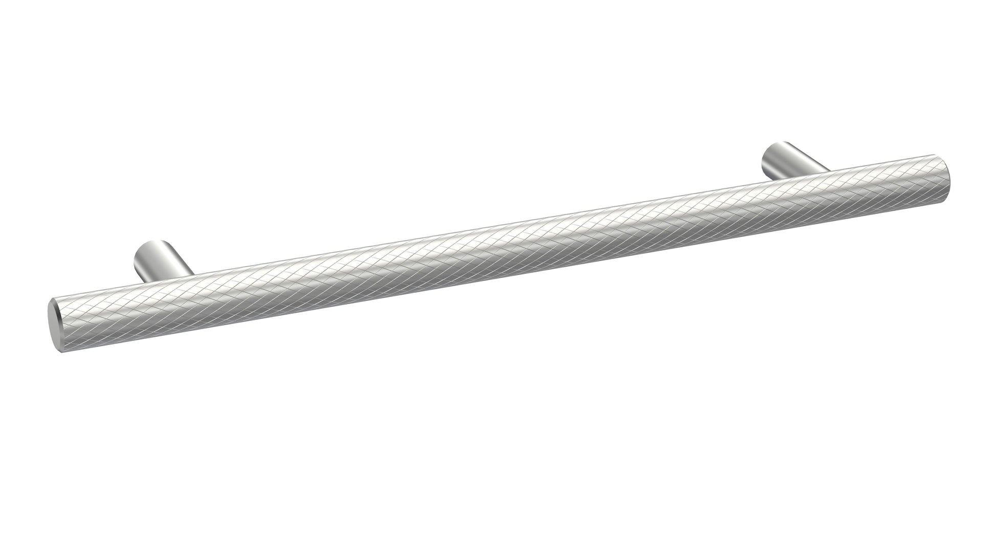 [BFHH011] Furniture Handle Textured Knurled Bar Handle, 220mm (160mm Centres) - Satin Chrome - Cutout
