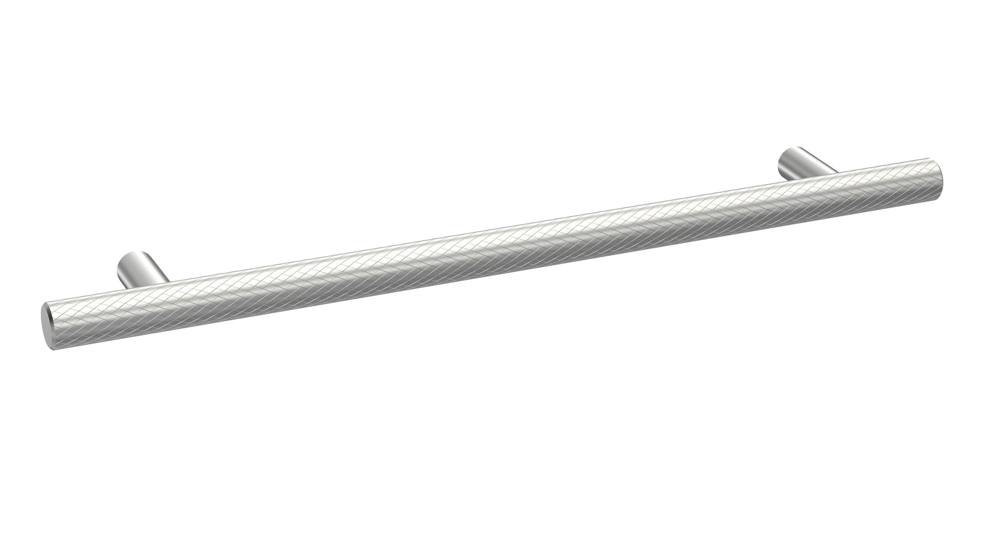 [BFHH012] Furniture Handle Textured Knurled Bar Handle, 252mm (192mm Centres) - Satin Chrome - Cutout