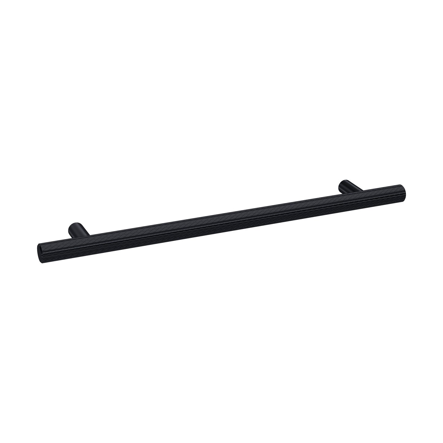 [BFHH022] Furniture Handle Textured Knurled Bar Handle, 252mm (192mm Centres) - Matt Black - Cutout