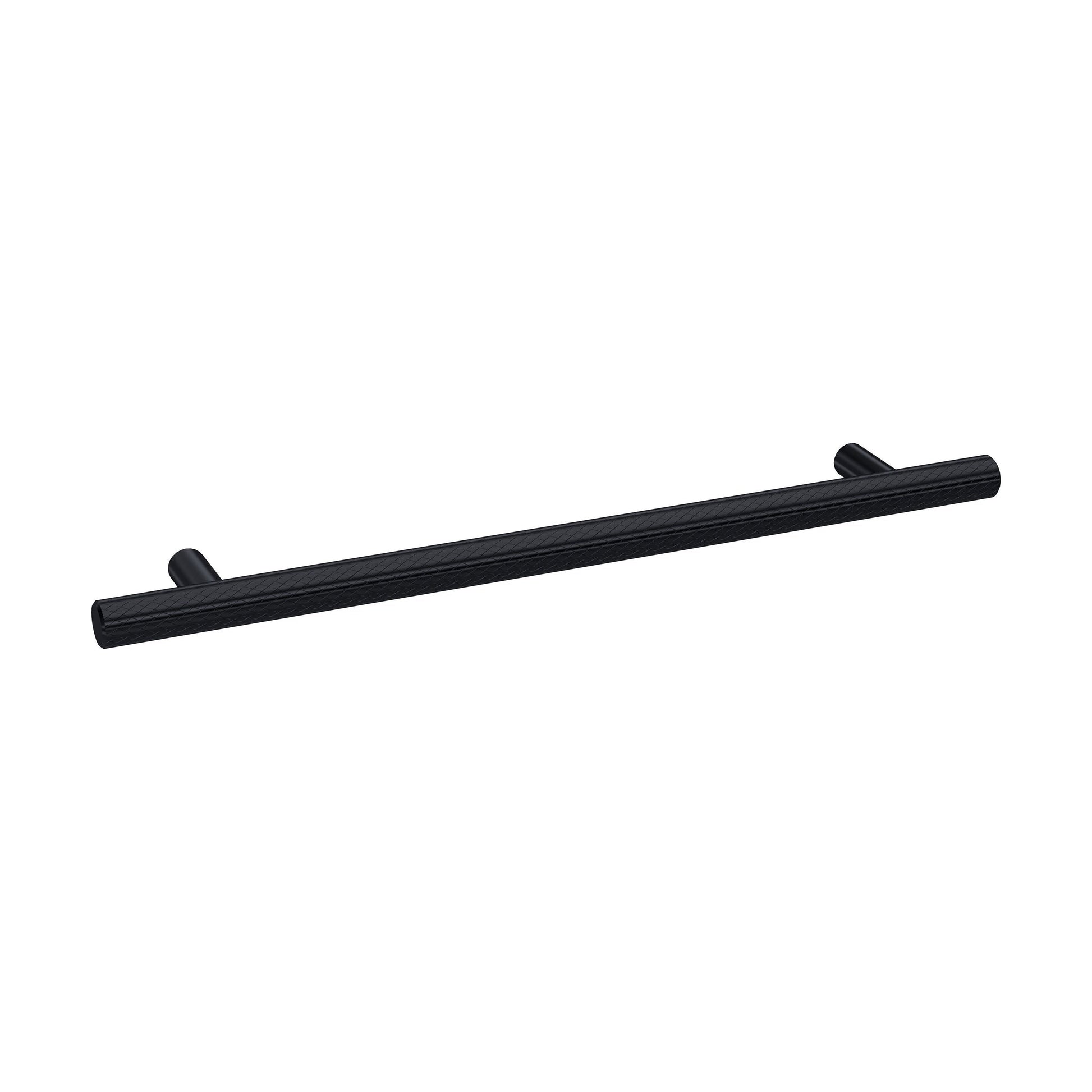 [BFHH022] Furniture Handle Textured Knurled Bar Handle, 252mm (192mm Centres) - Matt Black - Cutout